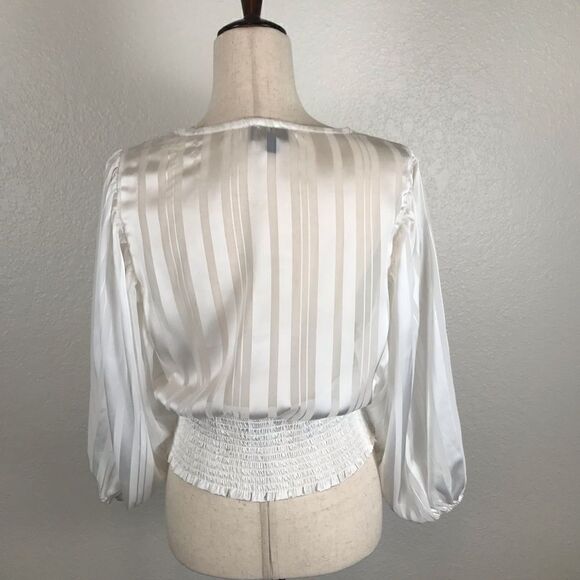 Vintage Olm sheer white surplus blouse M - Picture 2 of 7